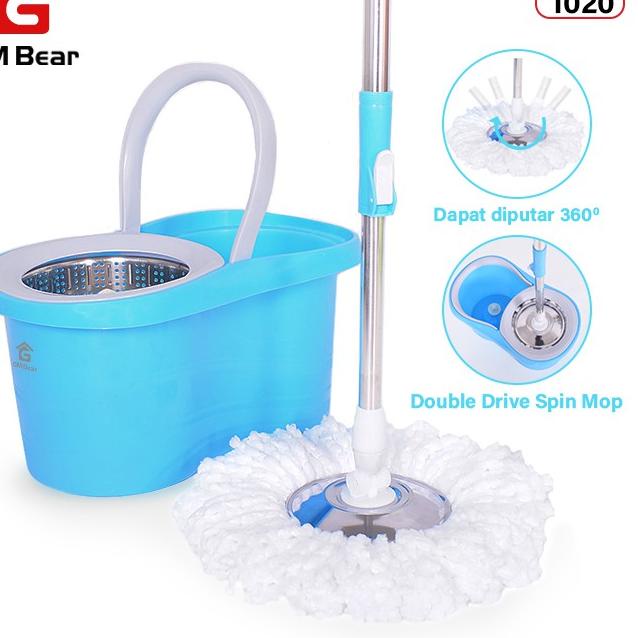 "STD.09Ja23ѕ" GM Bear Alat Pel Lantai Putar Praktis 1020 - Ultra Mop Aclima Blue