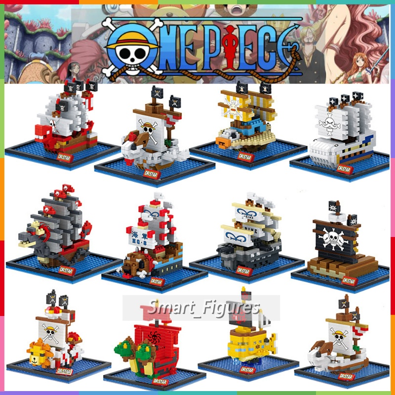 Blok Bangunan Kapal Bajak Laut Dikantongi One Piece Red Force Seribu Sunny Going Merry Moby Dick Mainan Rakitan Anak Hadiah