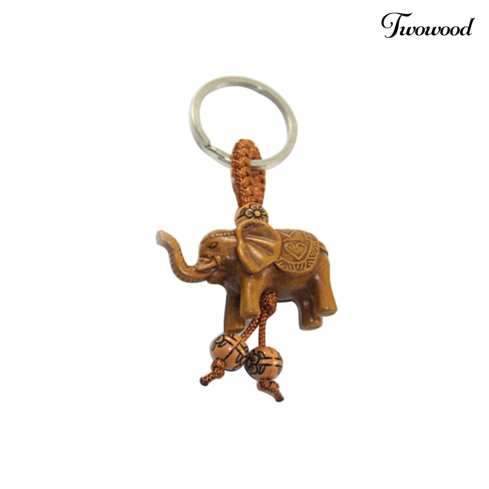 Twowood Lucky Elephant Resin Pendant Keychain Gantungan Kunci Mobil Tempat Tas Dompet Dekorasi Hadiah