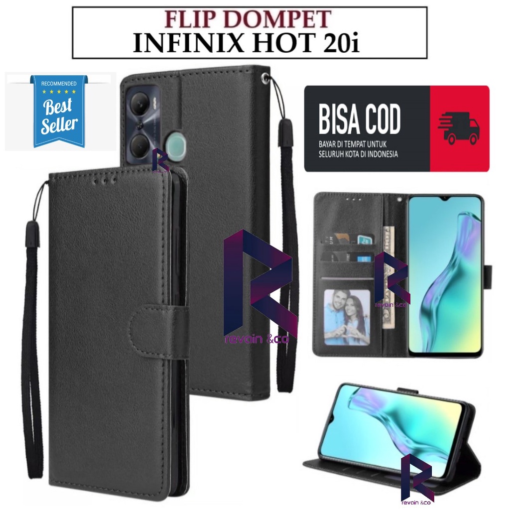 CASE INFINIX HOT 20i FLIP WALLET LEATHER KULIT PREMIUM SARUNG BUKA TUTUP KESING HP FLIP CASE INFINIX HOT 20i