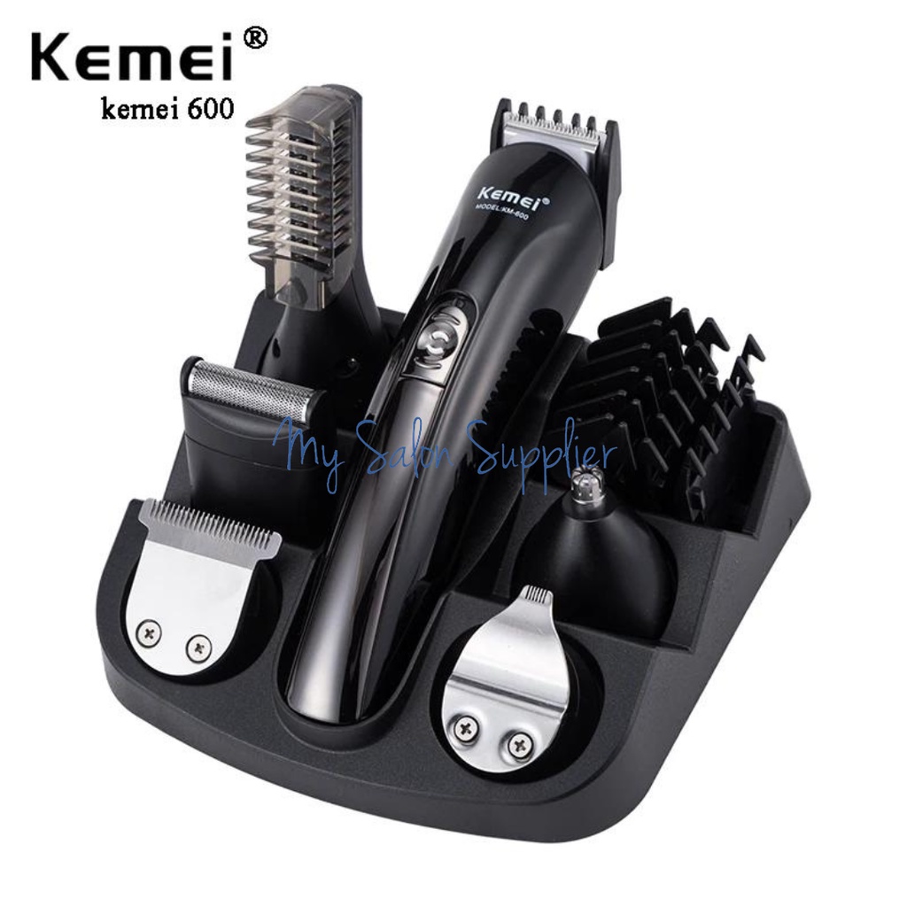 Alat Cukur Kemei KM-600 Rechargable 6 in 1 Hair Trimmer Beard Shaver Razor