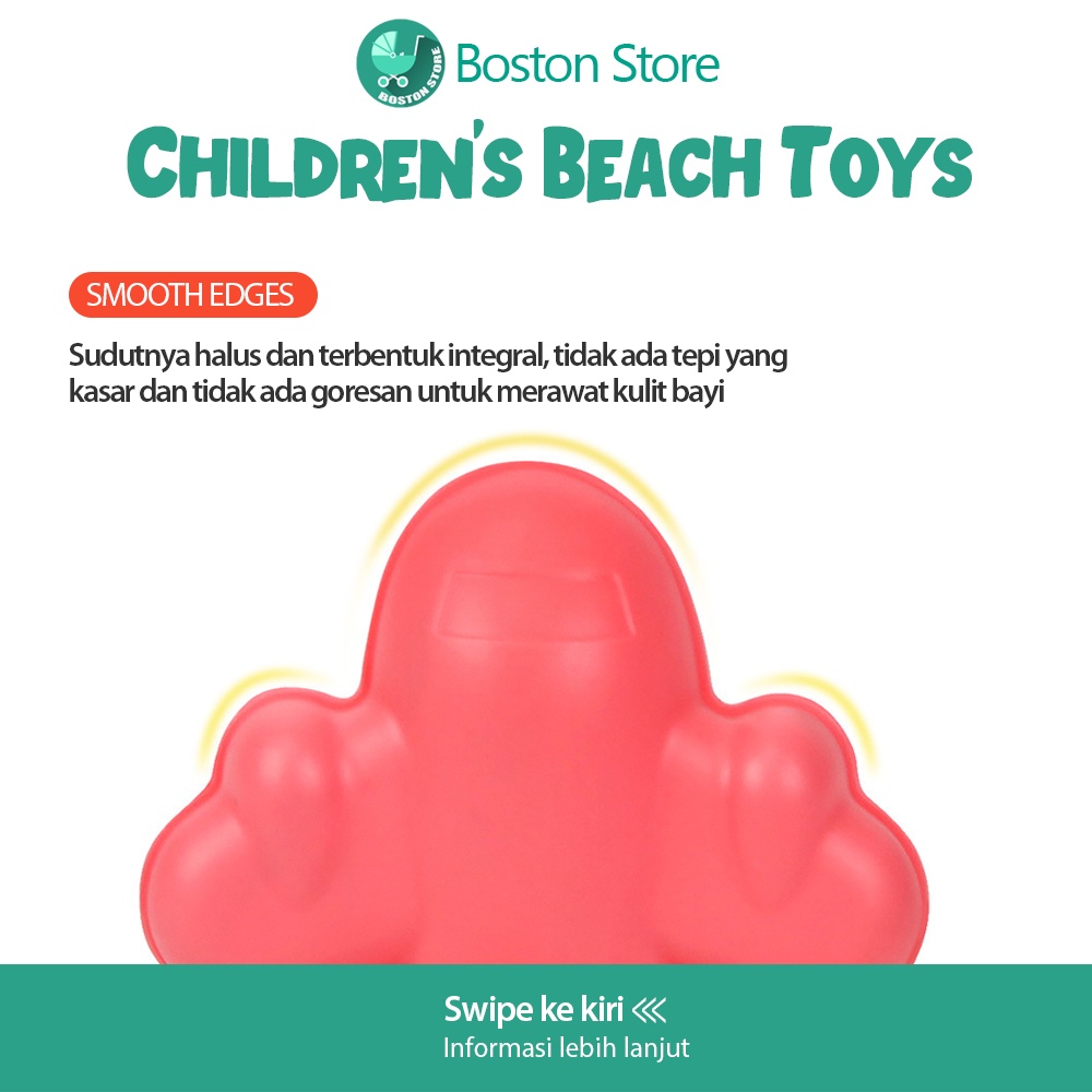 Bostonstore Silicone Beach Bucket &amp; Toys / Mainan Pasir pantai anak KIDS BEACH TOY SET 7 in 1 / Scrunch bucket / Mainan Pantai / Mainan Pantai Anak 1 set Lengkap / Mainan Pantai Anak / Mainan Pantai Silikon / Mainan Pantai Ember / Ember Pantai