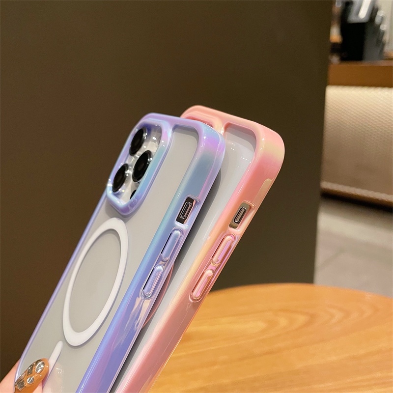 IPHONE Casing Magsafing Akrilik Slim Matte Transparan Untuk Iphone11 12 Pro Max1314 Max Magnetic Charging Cover