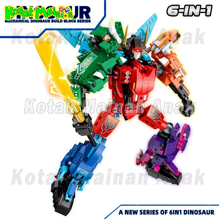 Jual Brick Block Transformer Robot Mecha of Steel 6 in 1 Trucks Sembo ...