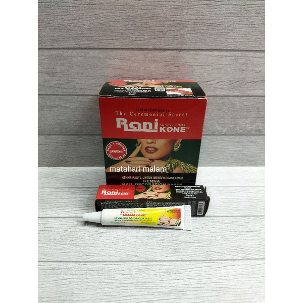 RANI KONE / NAIL HENNA / HENNA KUKU HITAM [ 1 LUSIN / 12 PCS ]