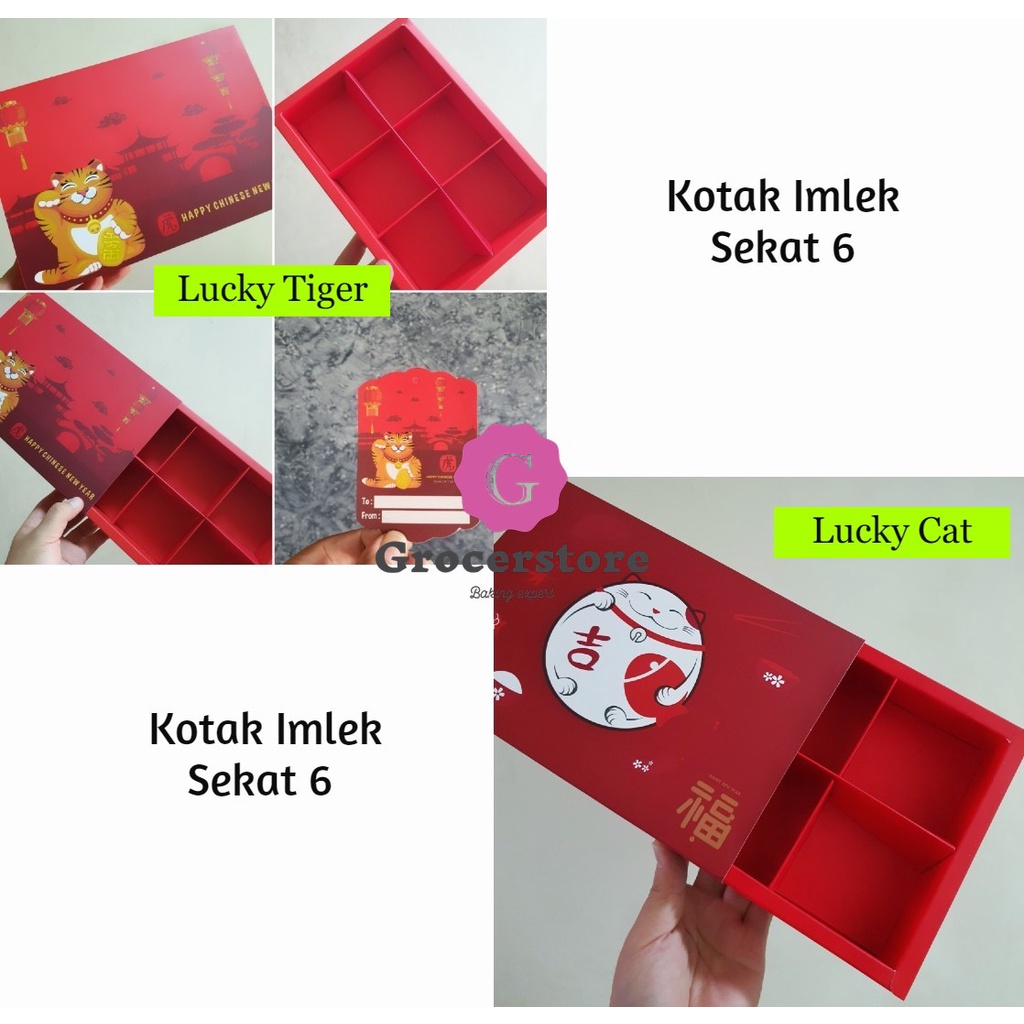 

Kotak / Box Kue Imlek / Chinese New Year Sekat 6 (Per 5 Pcs)