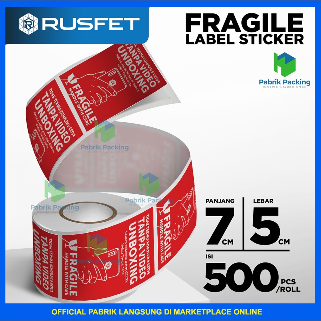 

Sticker Unboxing Fragile Rusfet Label Wajib Video Unboxing Stiker Online Shop Murah 500pcs Per Roll