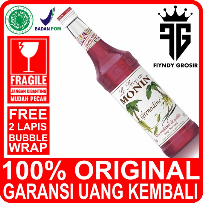 

GRENADINE SYRUP 700ML MERK MONIN / SIRUP /CAFE/ MONIN /KEDAI/KOPI