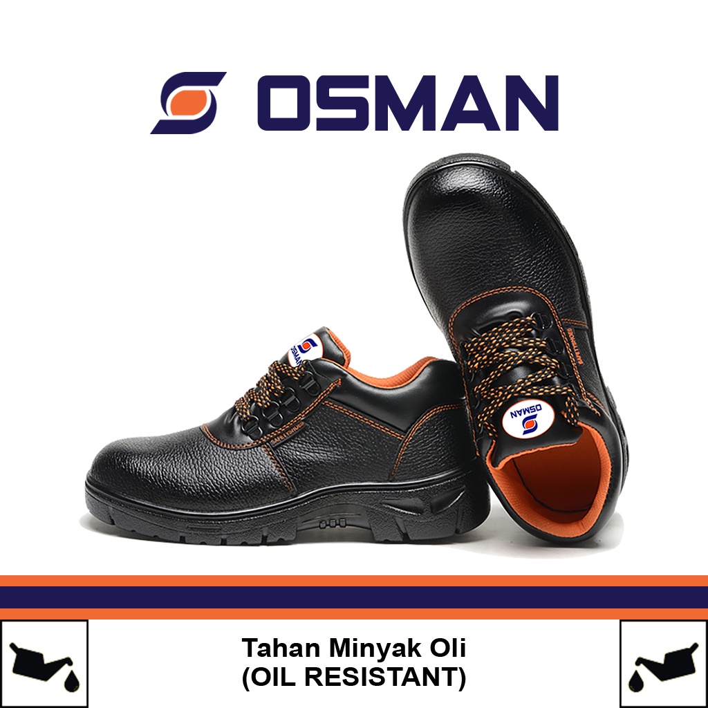 OSMAN Sepatu Safety Shoes Low Cut Sepatu Safety Ujung Besi Tipe OS-902