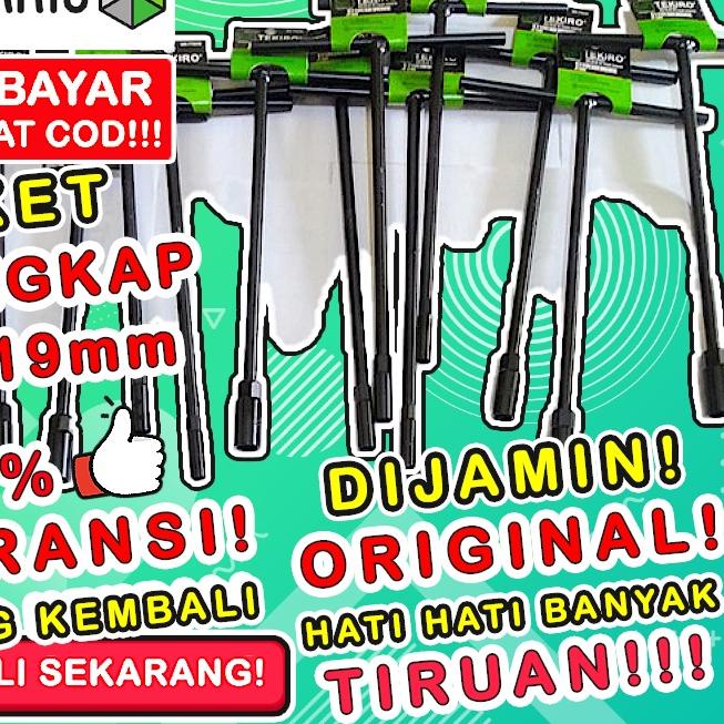 ♔ Kunci T Set 8 Tekiro Paket Bengkel 1 Engkol 10 12 14 Lengkap 17 19 Ori Konci Original Shock 8Mm Mu