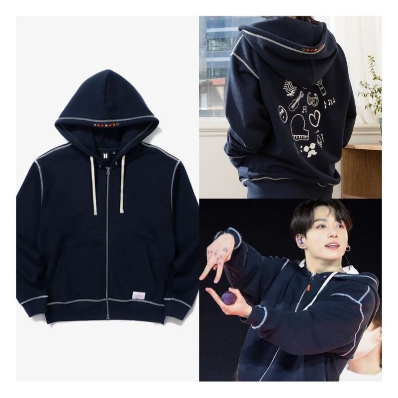 Zip Up Hoodie Navy PTD