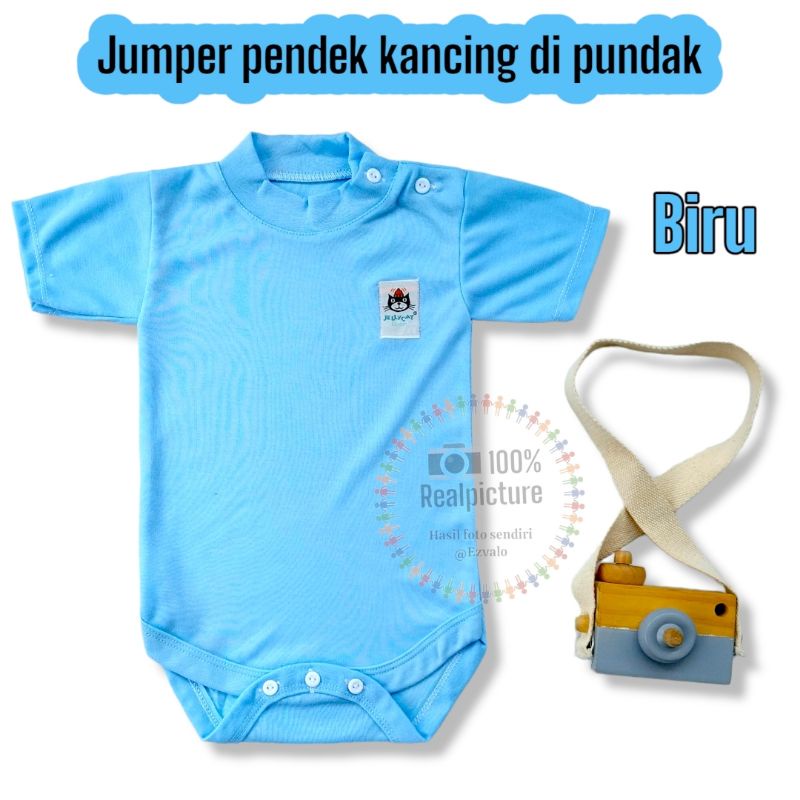 Jumper pendek bayi polos 0-3 bulan 3pcs dan 1pcs