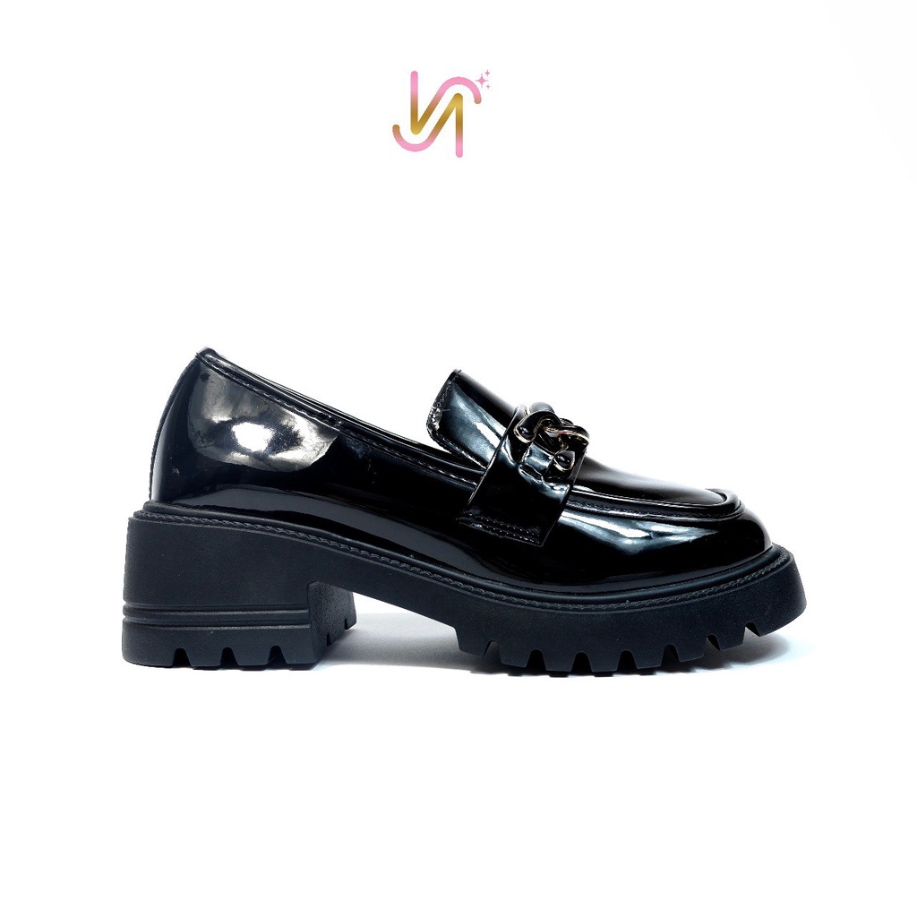 Nadilastuff Glossy docmart Loafers Pantofel Sepatu Wanita Premium