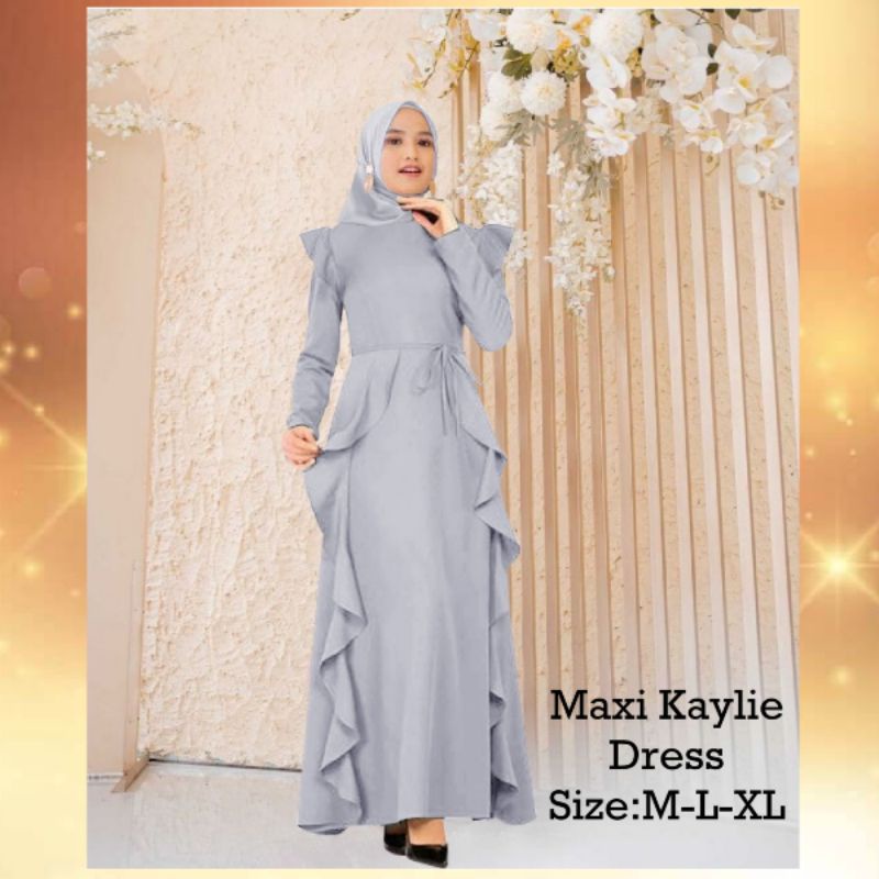 Pakaian Gamis Wanita Busui Terbaru Kekinian Model Kerutan/Maxi Kaylie Dress Size M-L-XL Matt Moscepe