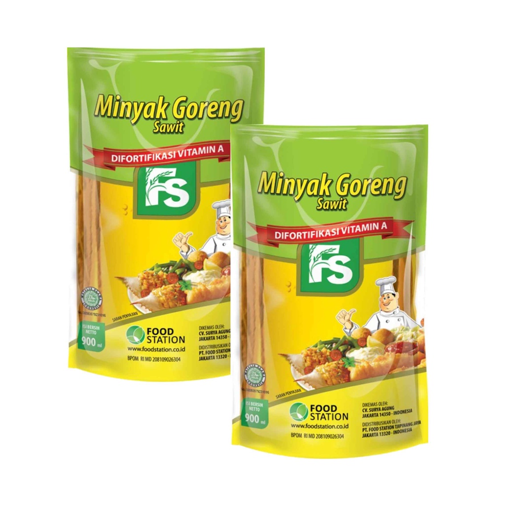 Minyak goreng / sawit / Fs / Food station / 900ml / super