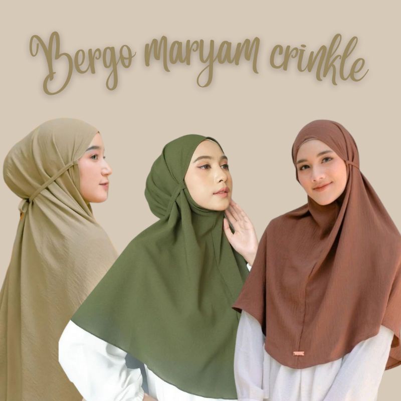 Bergo maryam Bergo tali khimar tali khimar maryam bahan crinkle airflow