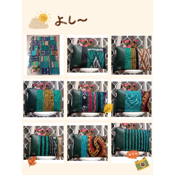 GROSIR Clutch Tenun Troso Jepara hijau Bottol