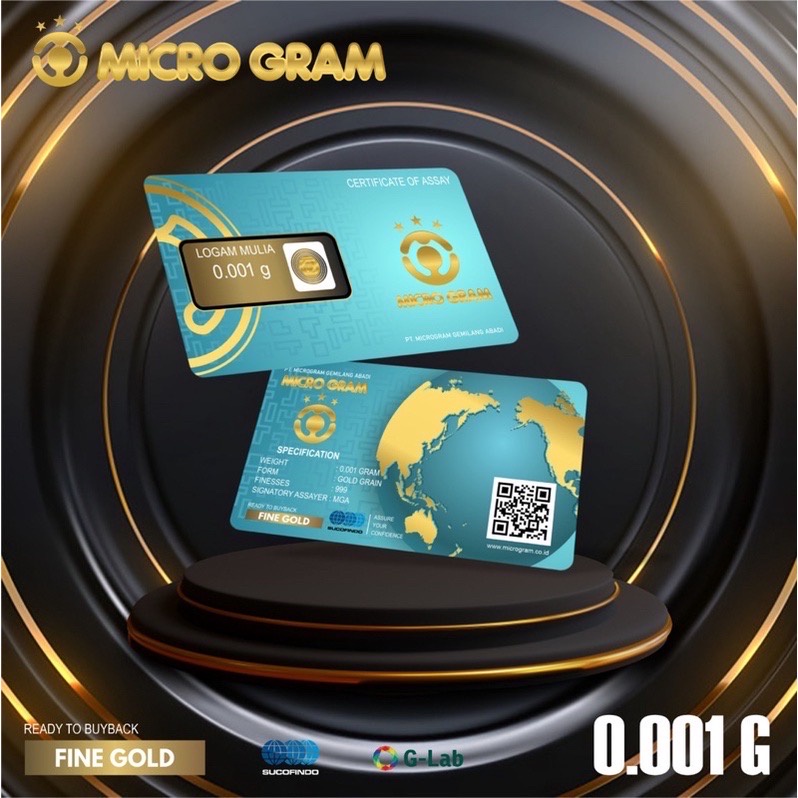 Emas Micro Gram 0,001 Logam Mulia 24 Karat Mini Gold Mini Gram Baby Gold