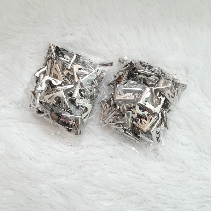 

(isi 100 pcs) siku siku yasin kupu kupu warna nikel