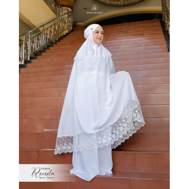 Mukena renda arrafi bahan adem | Mukena arrafi | Mukena renda