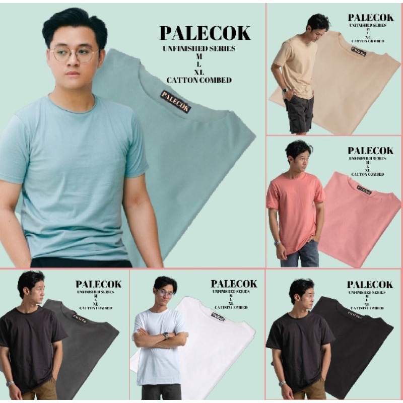 PALECOK T Shirt Unfinished Hitam Kaos Polos Distro Tanpa Kerah