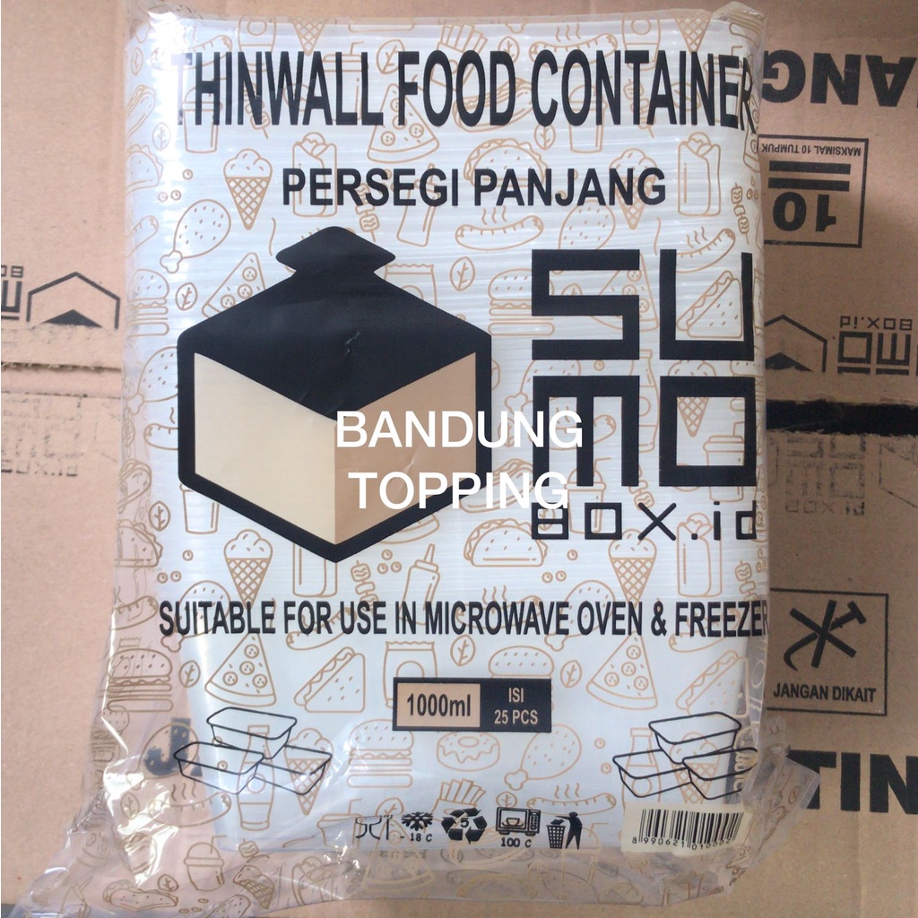 Thinwall Persegi Panjang / Food Container 500ml/750ml/1000ml