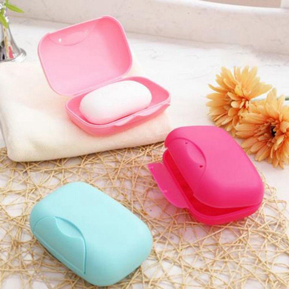 Rebuy Soap Dish Portable Sealed With Lid Tempat Sabun Tahan Air Warna Permen Anti Bocor