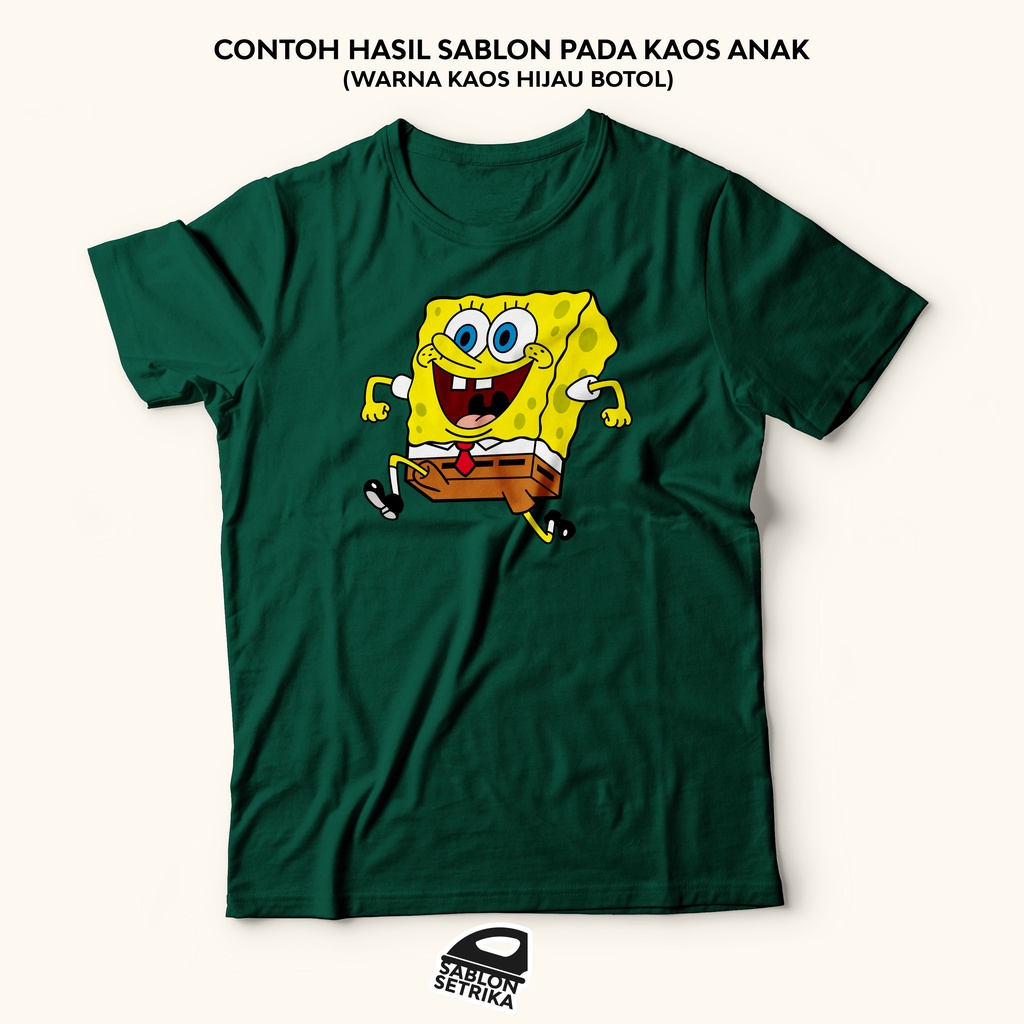 SABLON SETRIKA SABLON DTF PRINTING TEMA SPONGEBOB