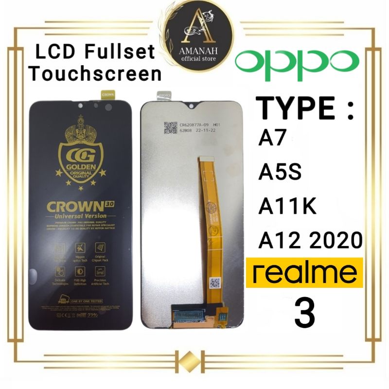 LCD TOUCHSCREEN OPPO A5S / A12 2020 / A7 / A11K / REALME 3 RMX1821 Fullset Crown 3.0 Original Super 
