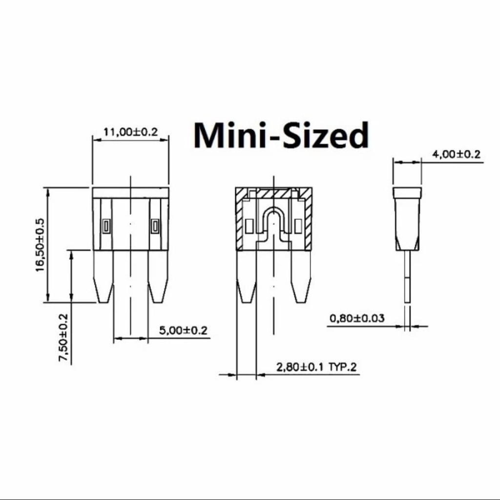 Fuse sekring tancap MINI DX original fuse 5A 7,5A 10A 15A 20A 25A 30A 1 BOX ISI 200 PCS