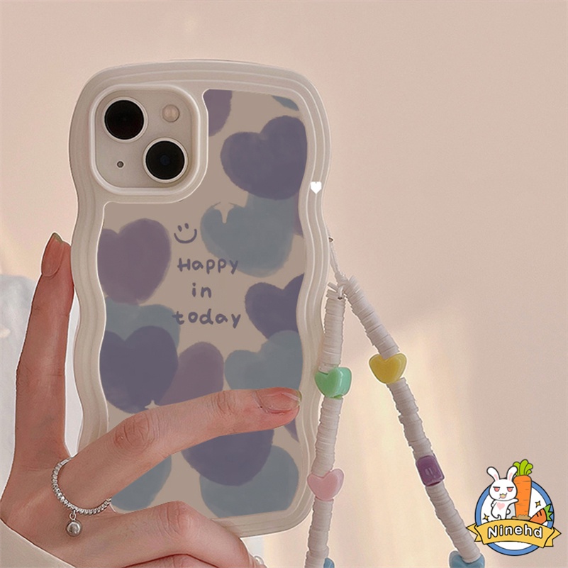 IPHONE Casing Kompatibel Untuk Iphone14 13 12 11 Pro Max X Xr Xs Max8 7 6 6s Plus SE 2020 Seni Lukisan Cat Minyak Cinta Casing Ponsel Tepi Bergelombang Shockproof Silikon Soft Case Penutup Pelindung Kamera