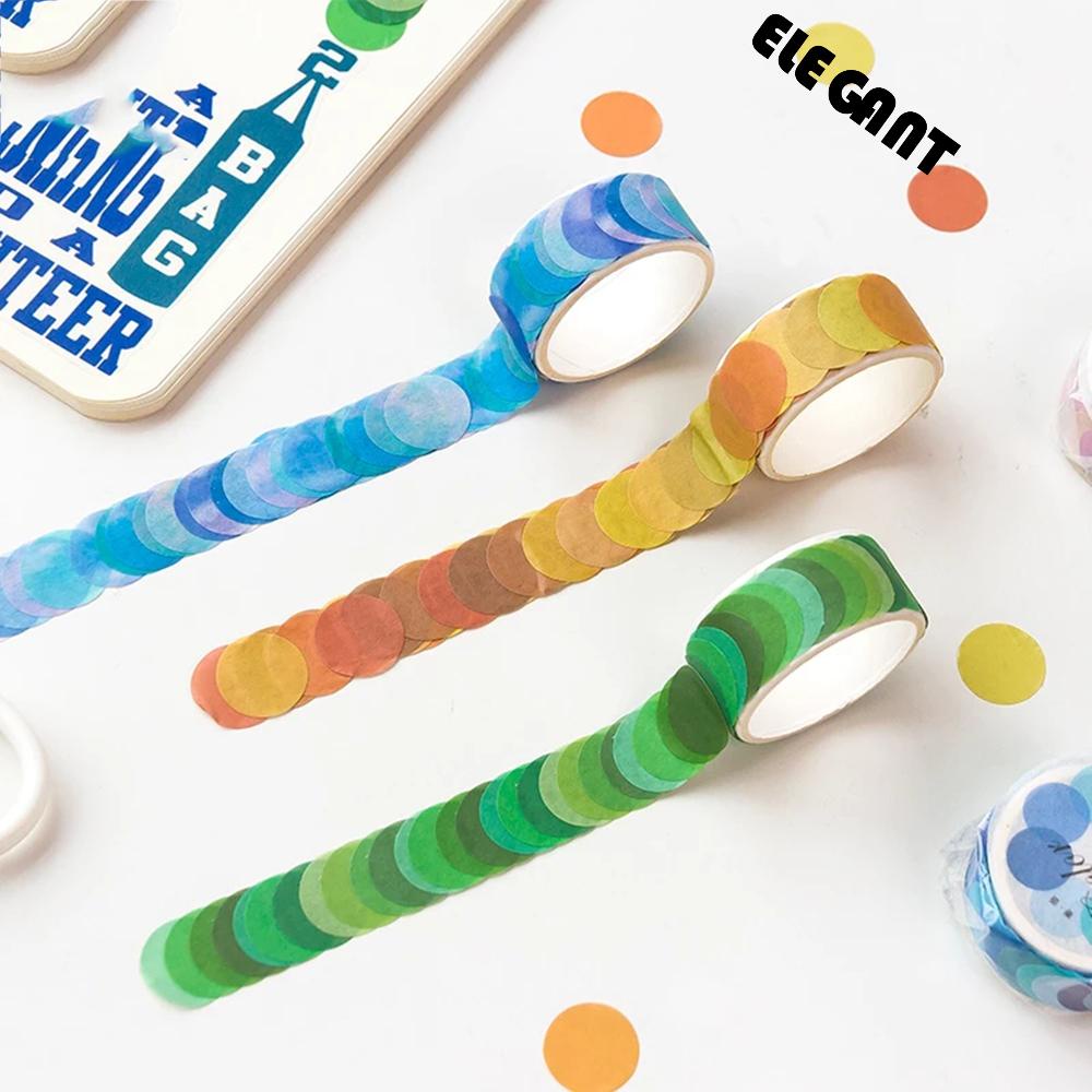 ELEGANT Candy Dot Color Adhesive Tape Journaling School Supplies Masking Tape Scrapbooking Creative Easy to Tear Decoration Stationary