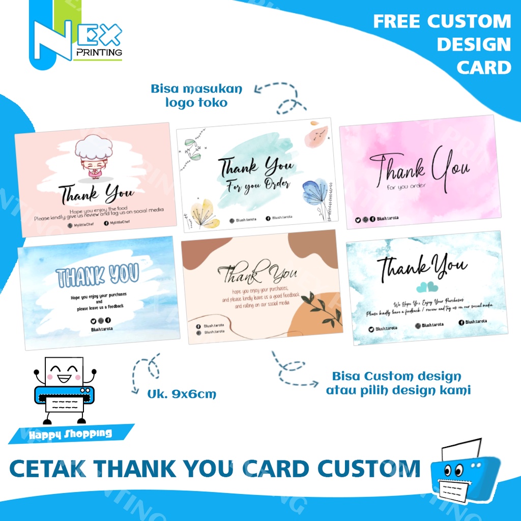 

Kartu Ucapan Terima Kasih / Label Pengiriman / Thank You Card Bahan BC