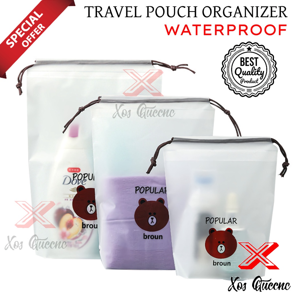 [XOQ] TRAVEL POUCH SERBAGUNA TAS SERUT MAKE UP KOSMETIK / TRAVEL POUCH ORGANIZER / TAS MAKE UP / KANTONG MAKE UP SERUT