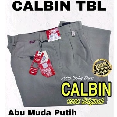 Celana CALBIN Formal ABU MUDA PUTIH  (100% Original) 27 - 38