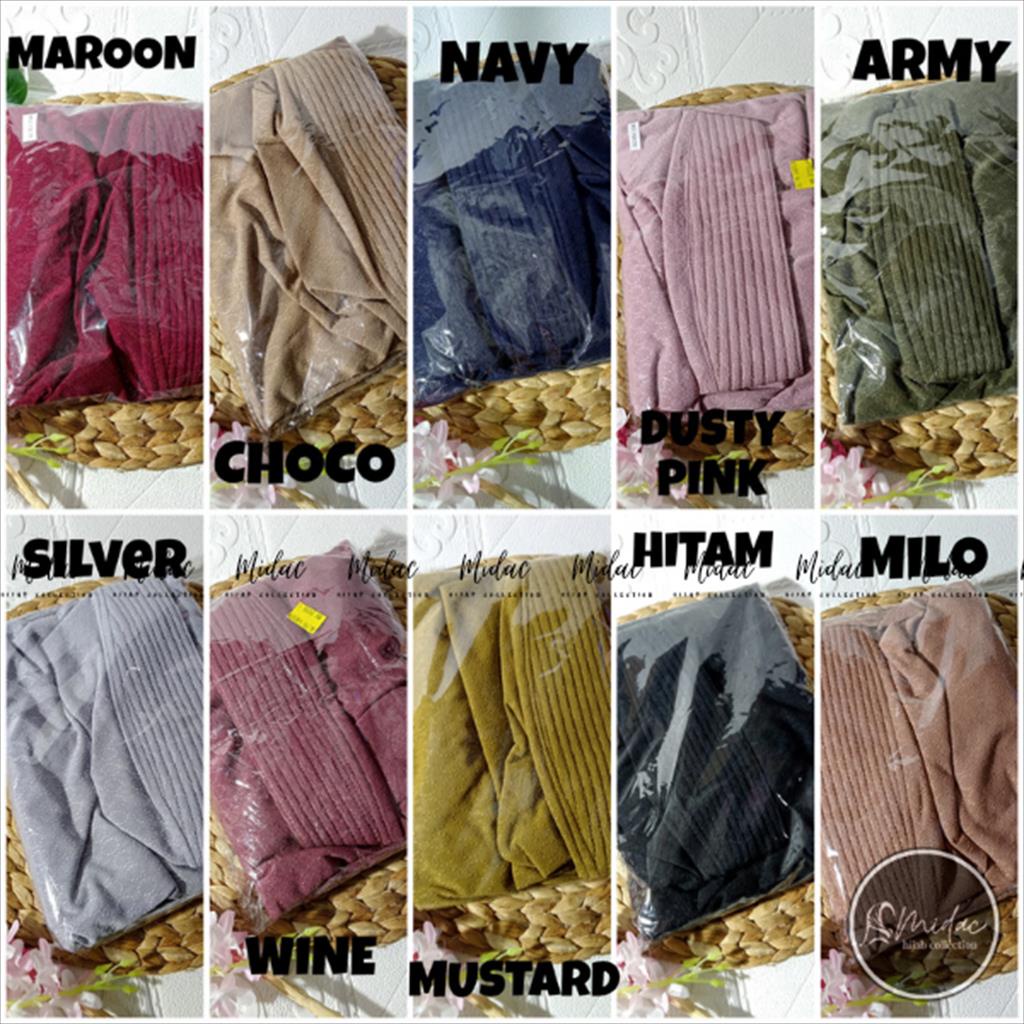 (Original Azlia) Bergo Alma Rempel Laser Motif Timbul - Hijab Instan