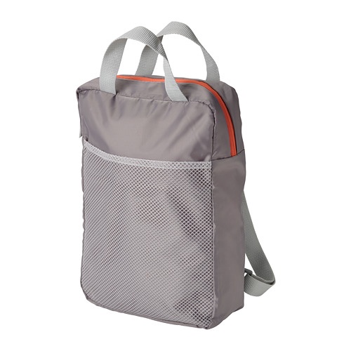 PIVRING Ransel, abu-abu muda, 24x8x34 cm/9 l