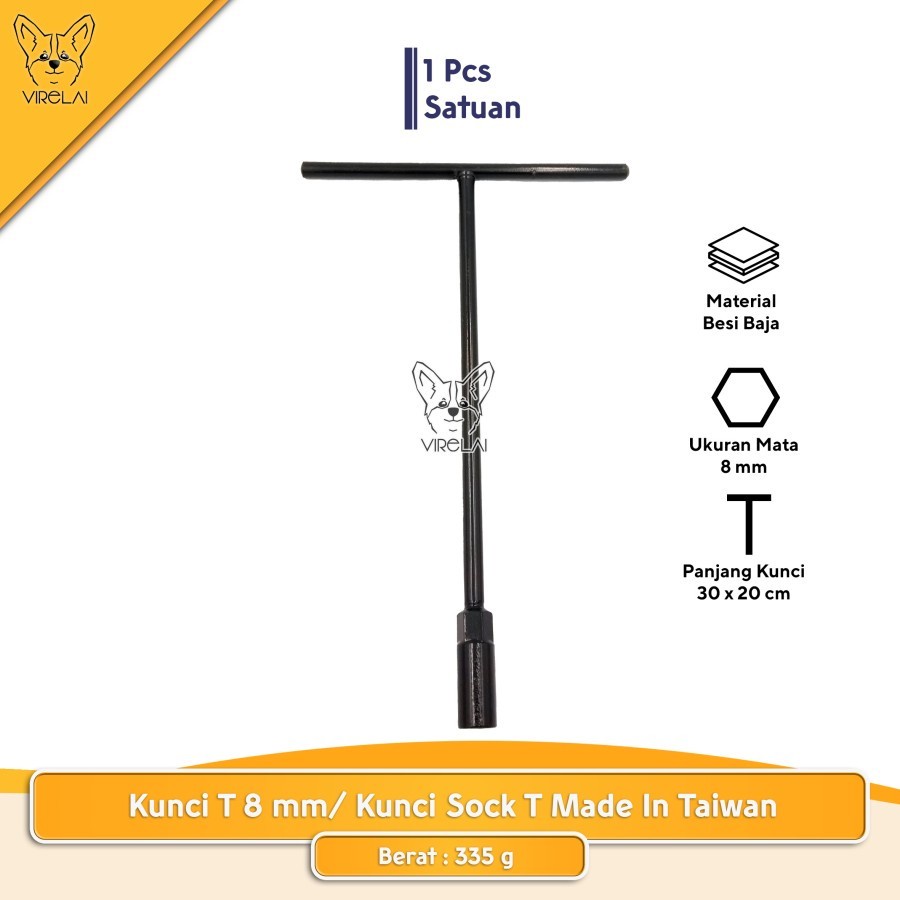 [M-ONE/ABU-ABU] Kunci Sock T / Kunci Shock T8 / T10 / T12 mm