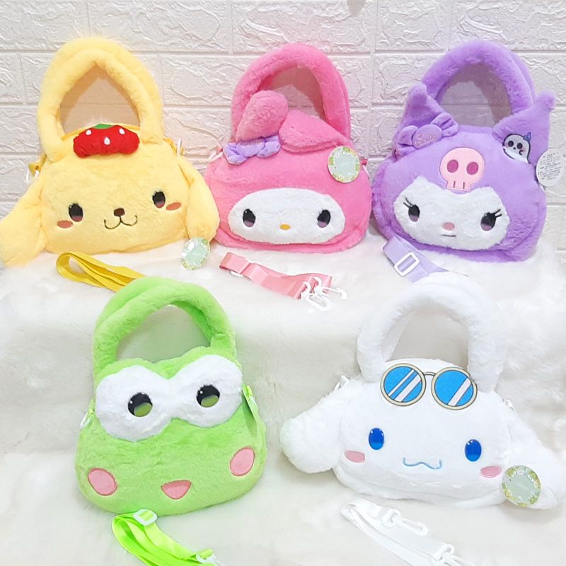 Tas Selempang Cinnamon Melody Kuromi Keropi Dog Purin Imp