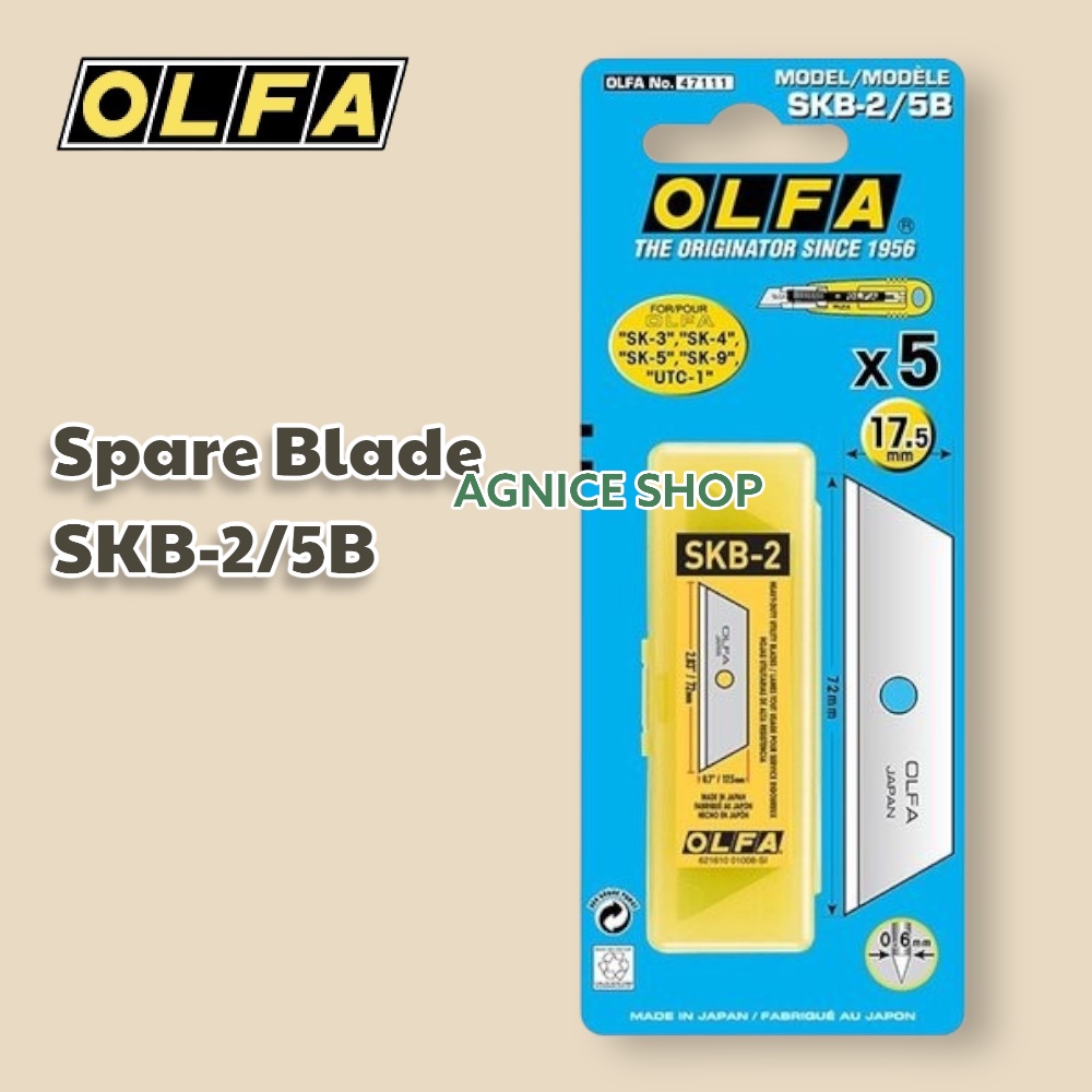 

REFIL - Olfa Cutter REFILL SKB-2/5B Spare Blade 5 pcs Per Pack Spare Blade