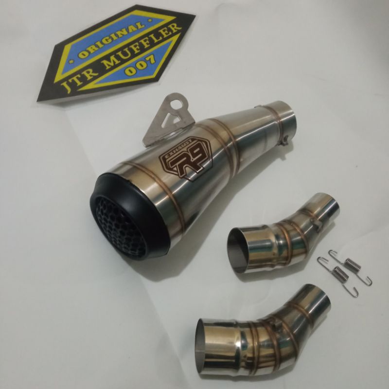 Knalpot R9 gp series Ninja 250 Fi Karbu Ninja 250 SL rr mono R25 Mt25 Z250 slip on