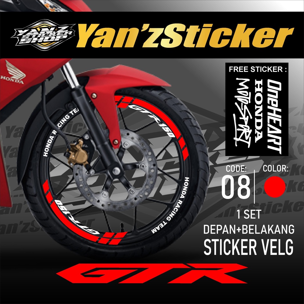 Aksesoris Stiker Cutting Sticker List Velg Motor Honda SUPRA GTR 150 Lis Pelek Velk Variasi Set Depa