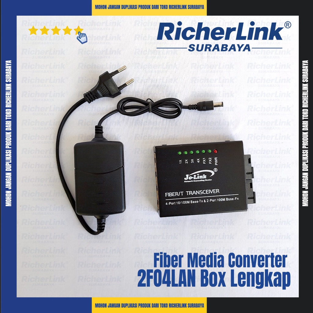 Media Converter Fiber Switch (2FO4RJ45) 2FO dan 4 LAN