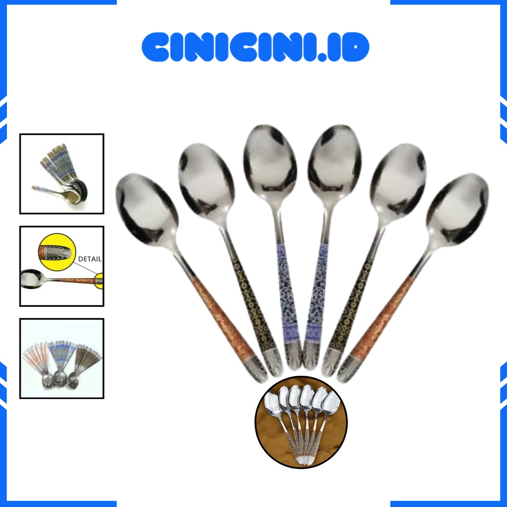 [ Cinicini ] Sendok Makan Batik [ Isi 12 ]