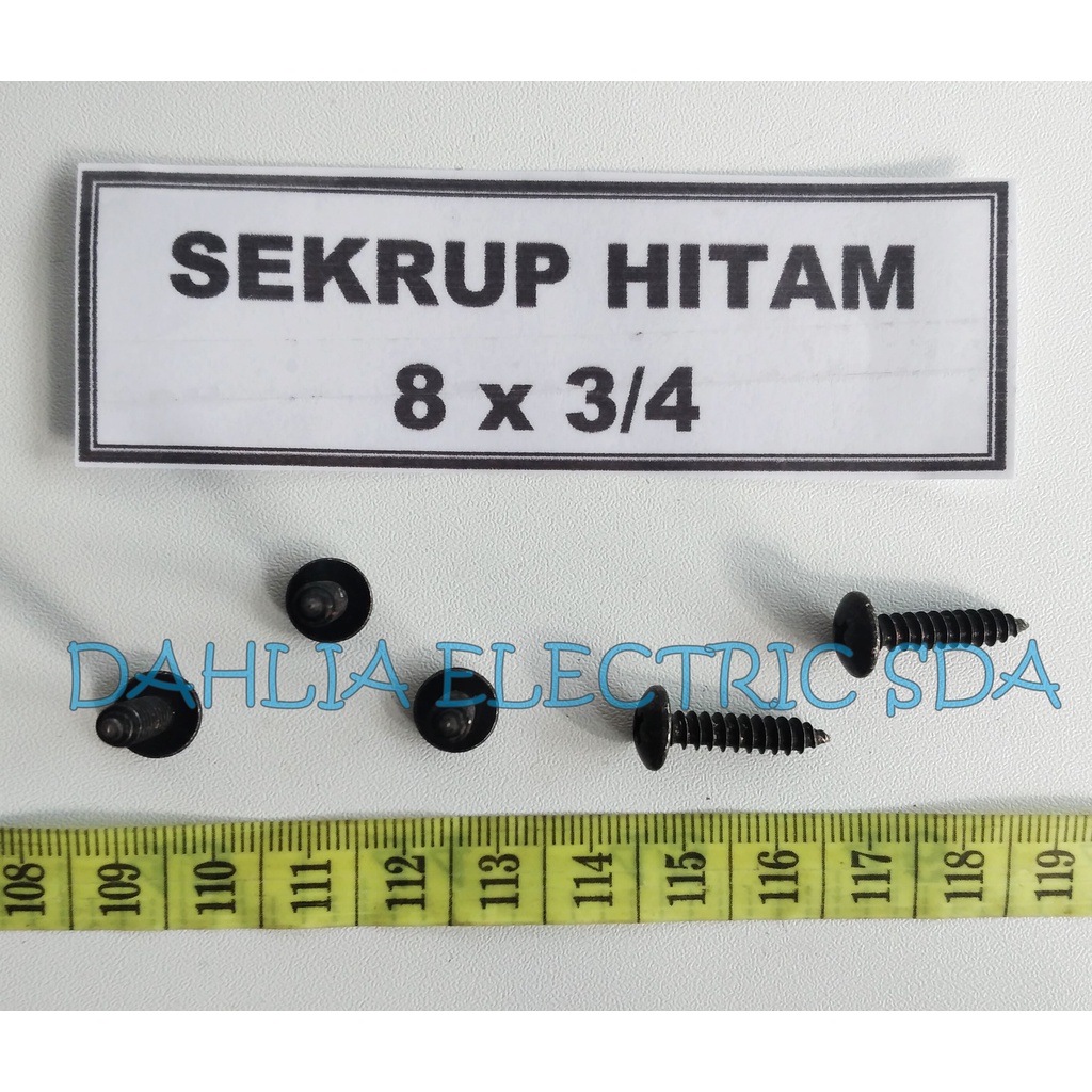 SEKRUP HITAM 8 X 3/4