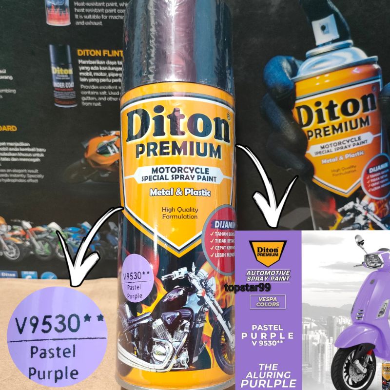 Pilok Pilox Cat Diton Premium Pastel Purple 9530 Ungu Pastel 400ml Tahan Bensin Cat Semprot Diton premium