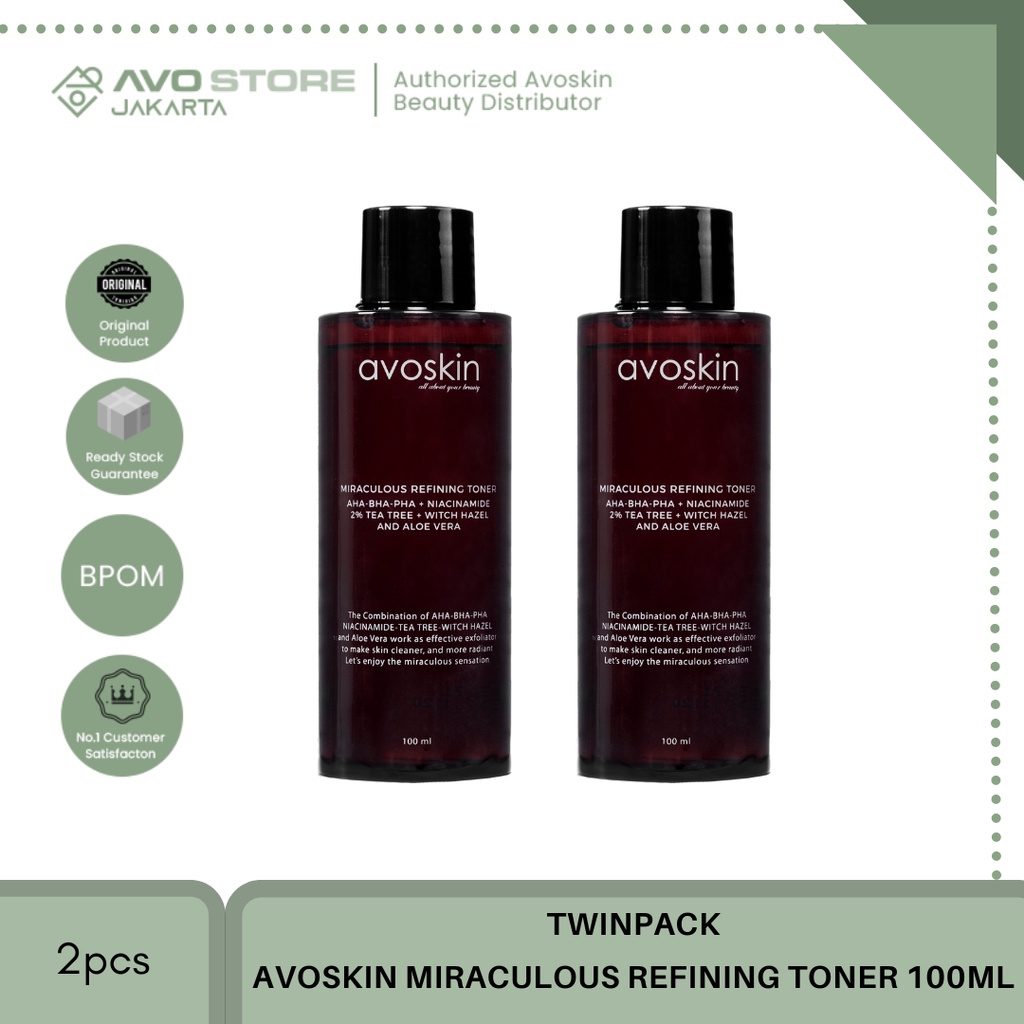 TWIN PACK Avoskin Miraculous Refining Toner 100ml