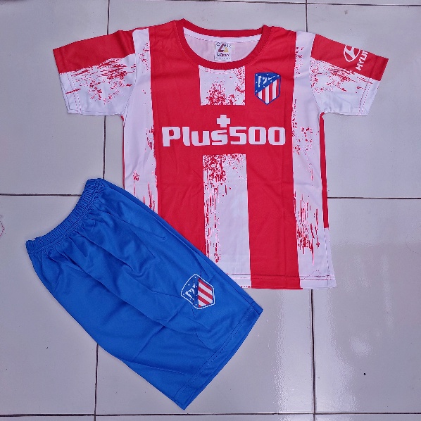 setelan baju bola anak atletico madrid usia 5-12thn