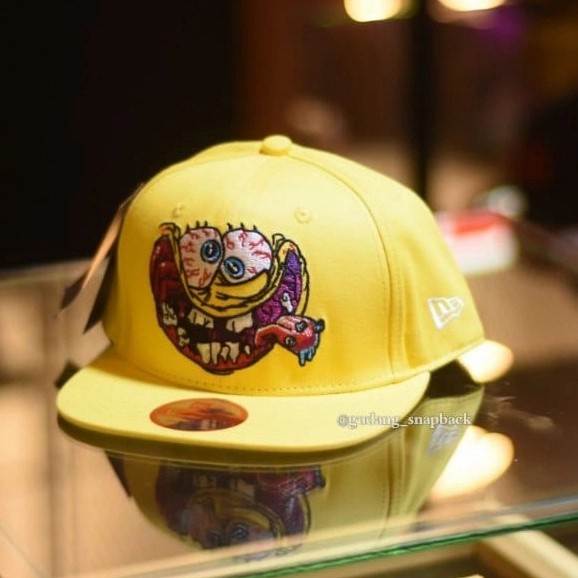 TERLARIS Topi Snapback Original Import spongebob baseball Cap Fashion Pria - Kuning