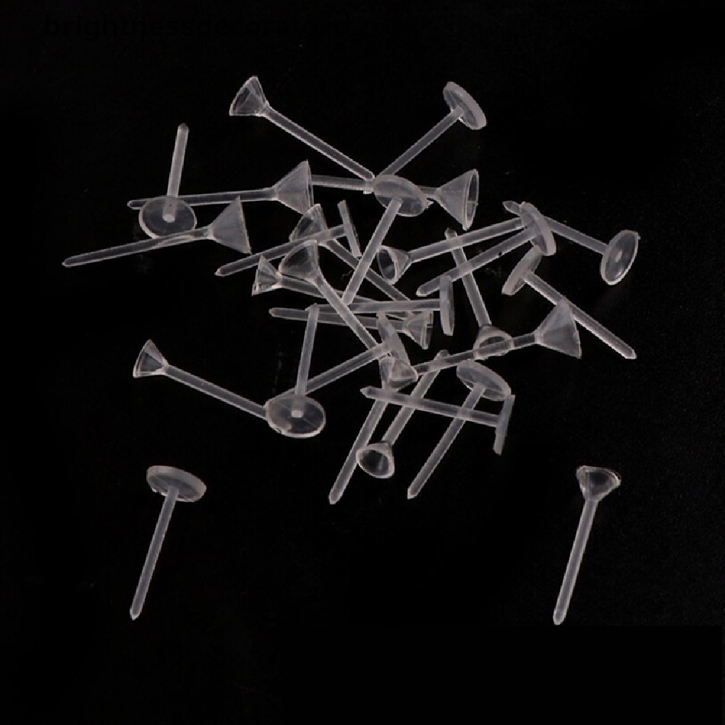 [Birth] 500pcs/lot Plastik Kosong Datar/Cup Stud Earring Pin Pad Anting Membuat Perhiasan [ID]